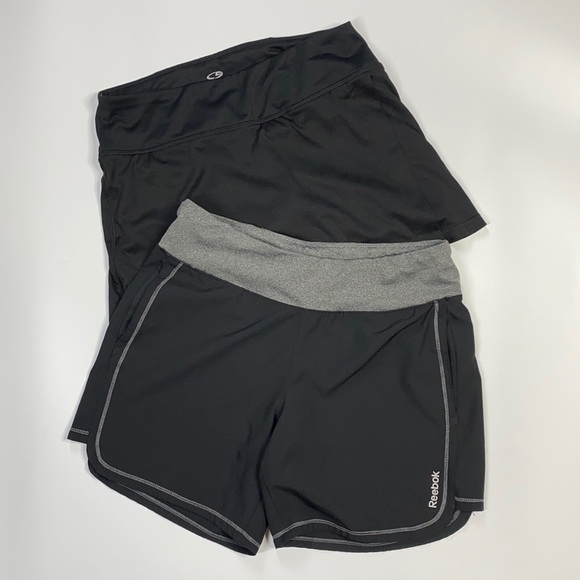 Reebok & Champion Athletic Black Shorts & Skort Small - Picture 1 of 9
